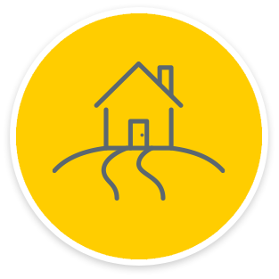 House icon with circle